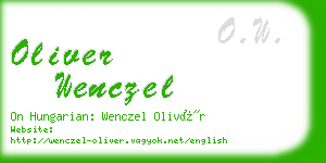 oliver wenczel business card